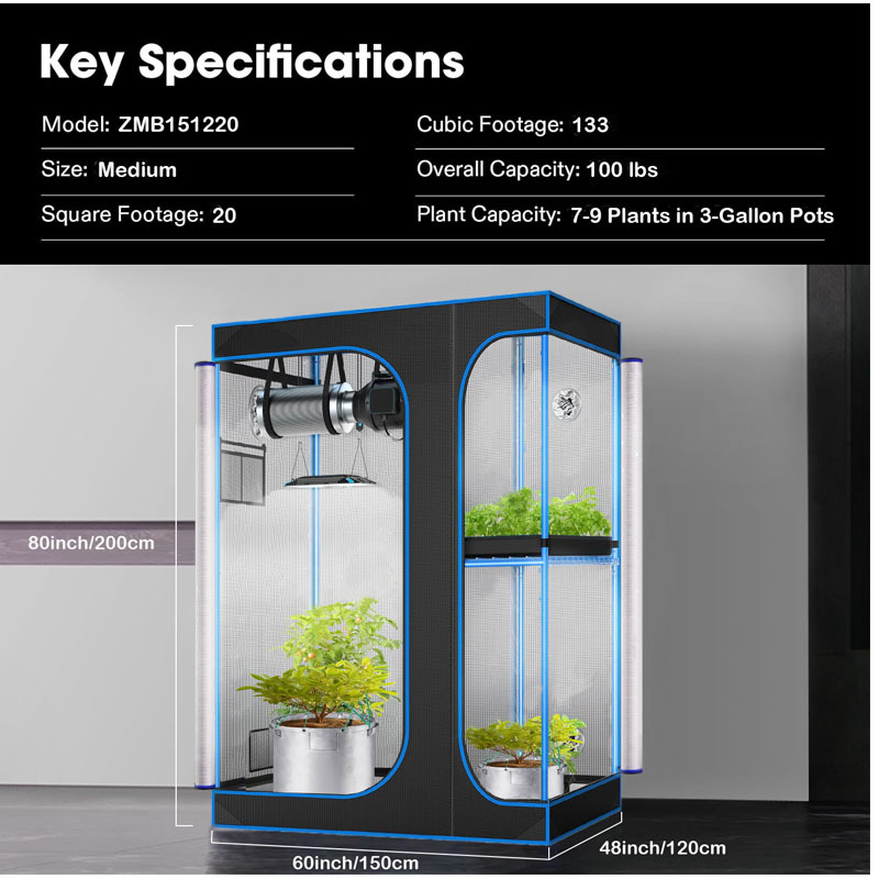 Grow Tent Complete Kit - Kompletny zestaw do uprawy roślin w