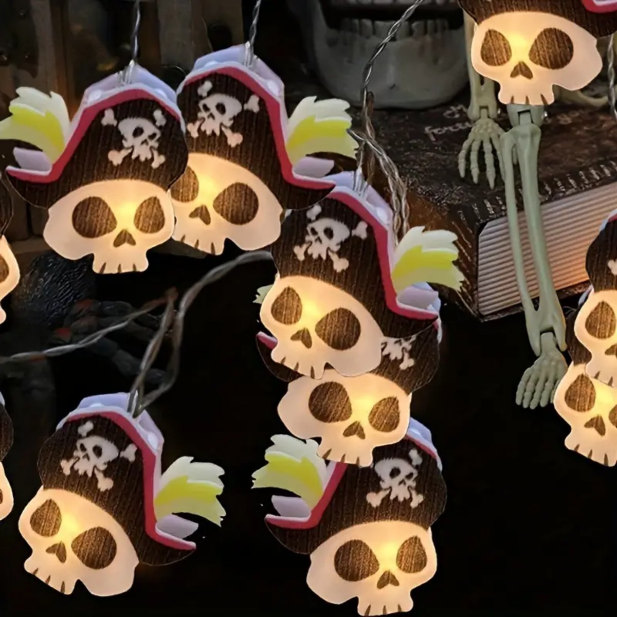 Smart Garden Indoor - 1pc 10/20 LED Halloween Pirate Skull